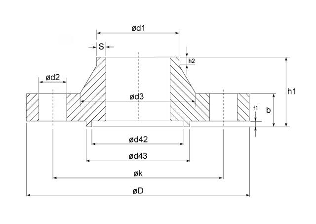 Welding neck flange