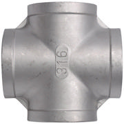 Threaded Fitting, Stainless, ISO 4144, Cross, 1 1/4", AISI316