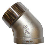Threaded Fitting, Stainless, ISO 4144, Elbow, 1 1/2", AISI316