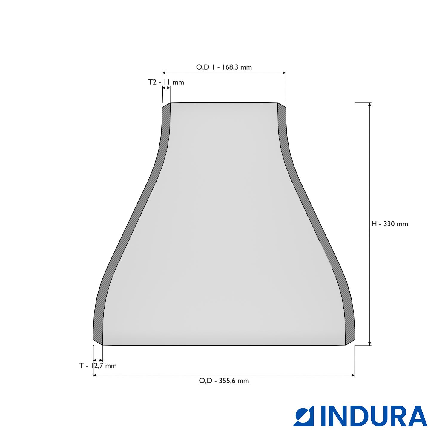 Concentric Reducer, ASME B16.9, Sch. XS, 14