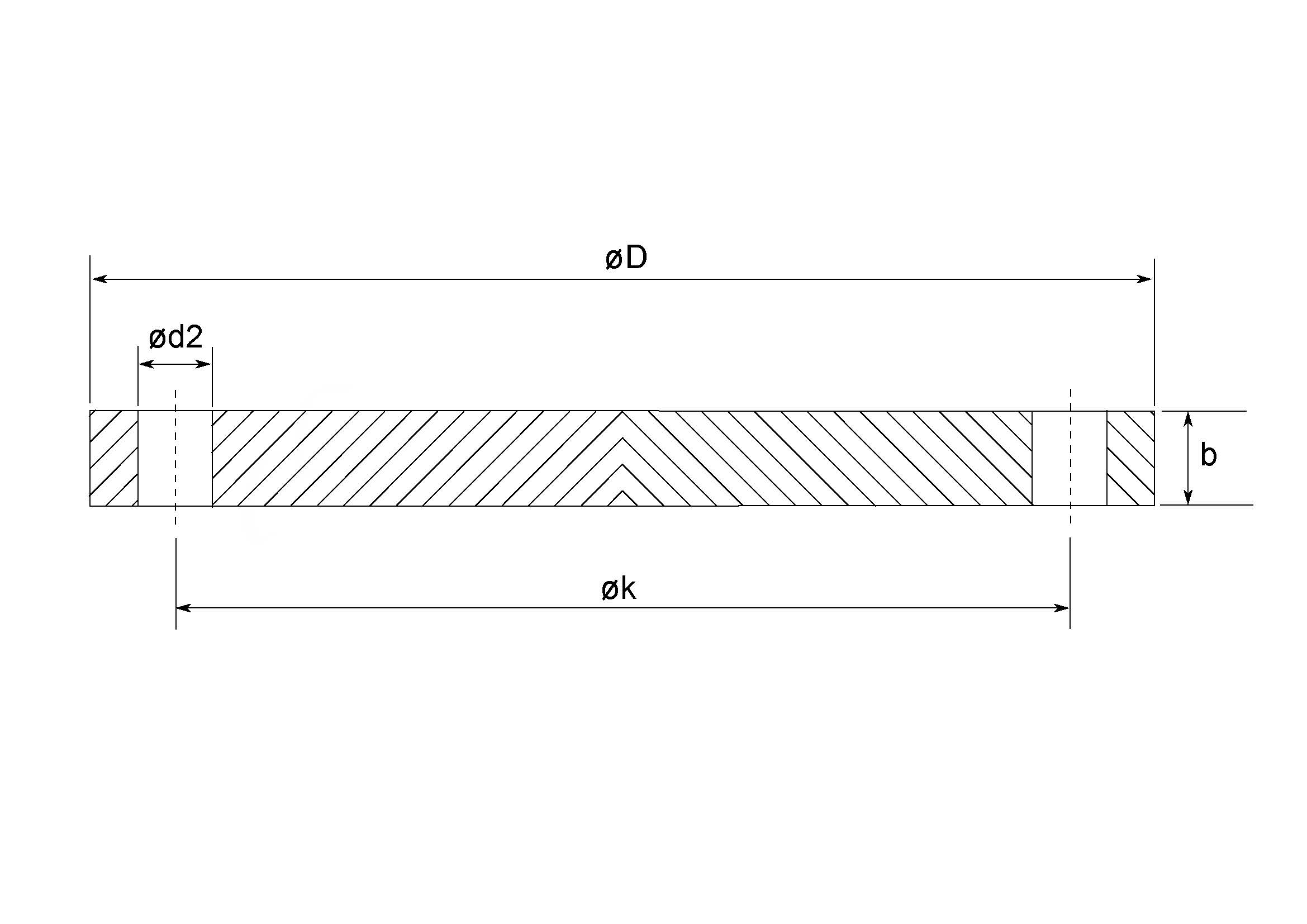 Blind flange, DIN2527, PN16, DN32, S235JR, INDURA